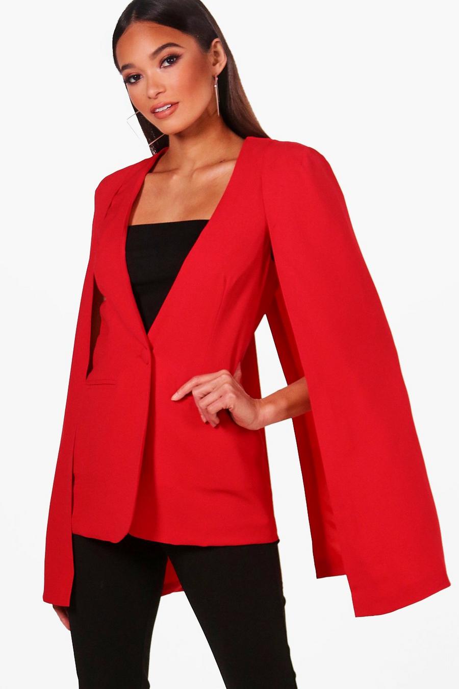 Boutique Cape Blazer, Red rosso image number 1