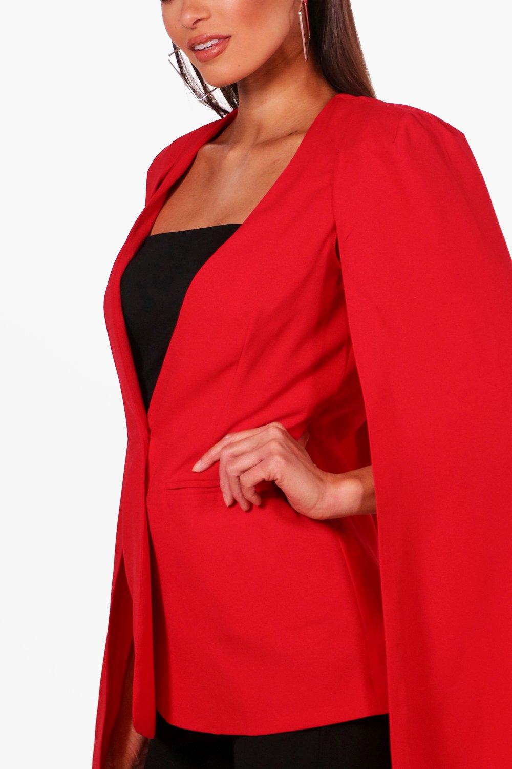 boohoo red cape dress