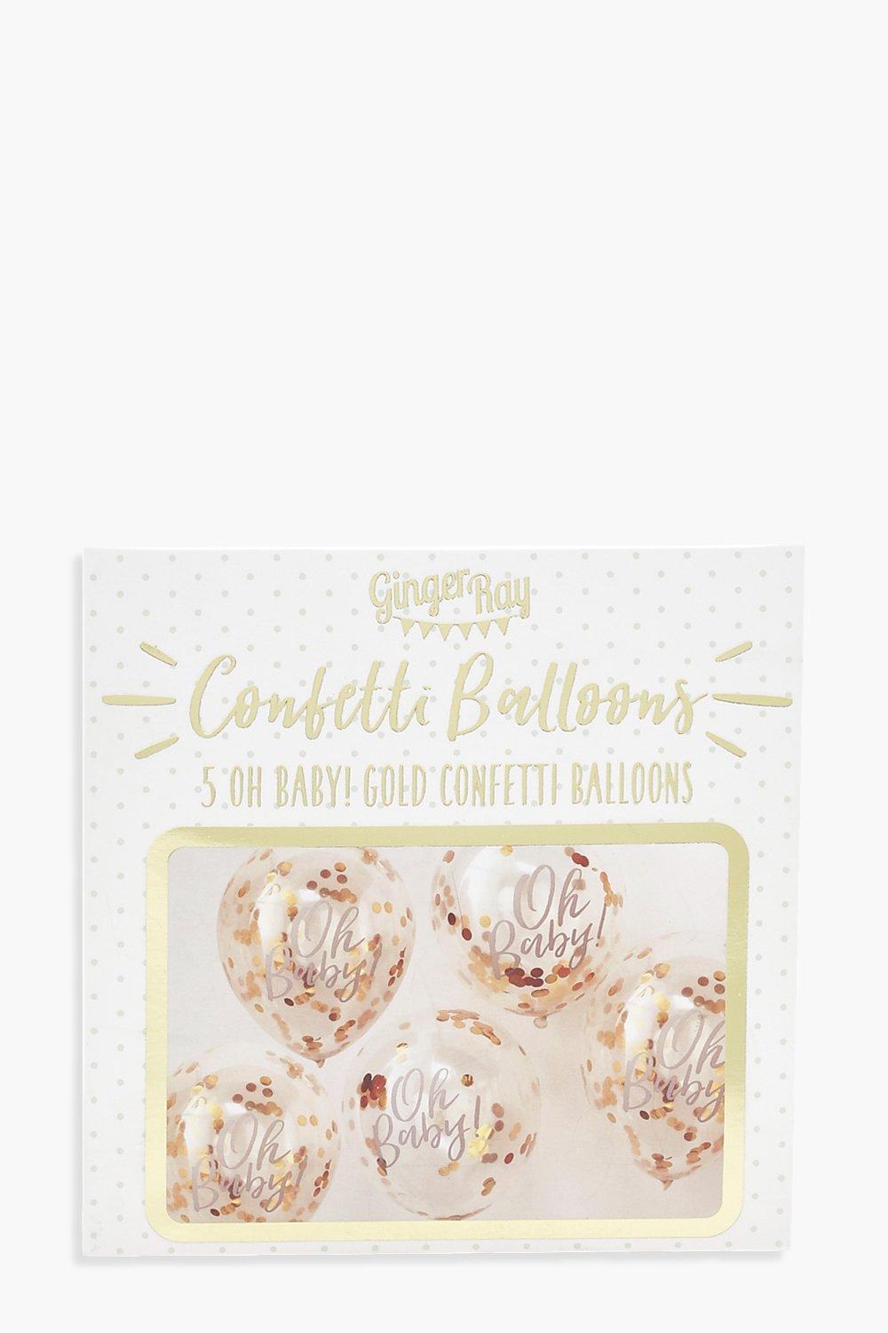 oh baby gold confetti balloons