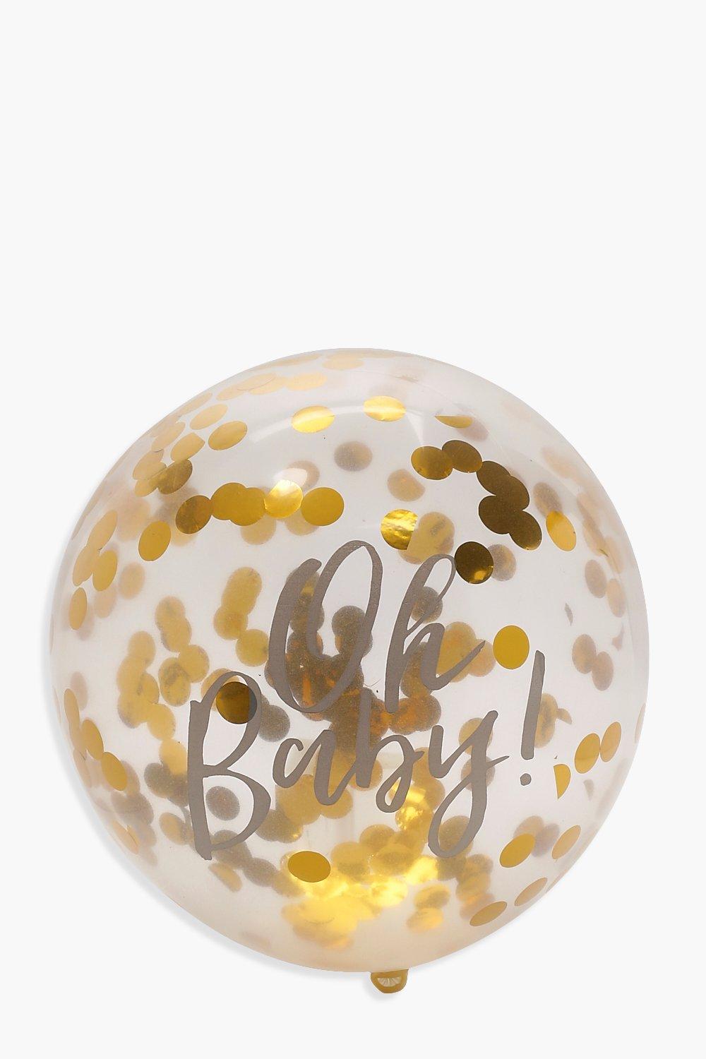 oh baby gold confetti balloons