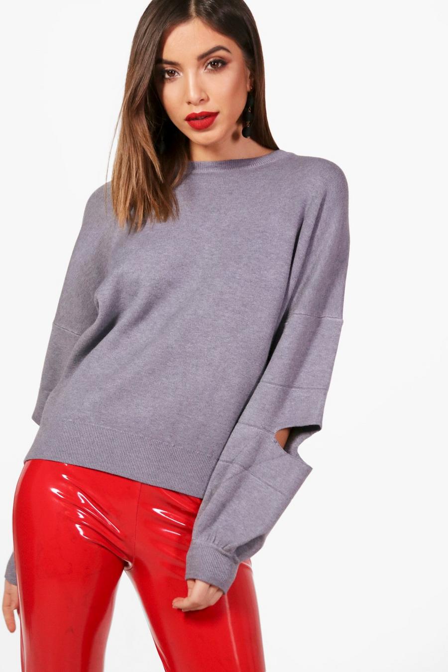 Cut Out Elbow Sweater image number 1