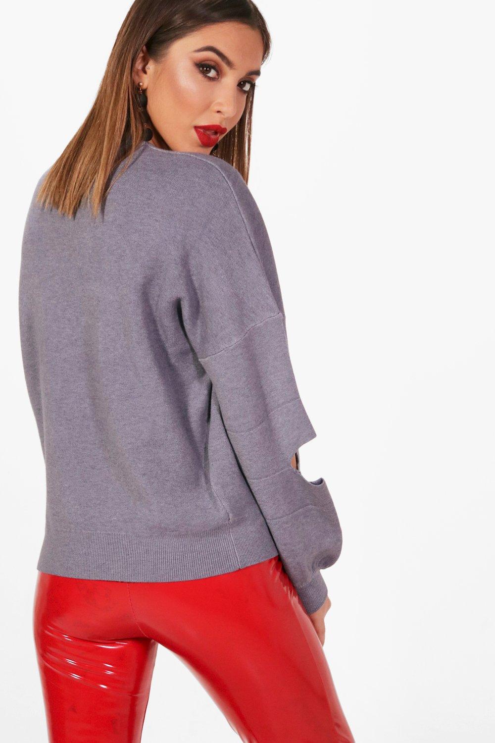 Elbow cut out sweatshirt best sale