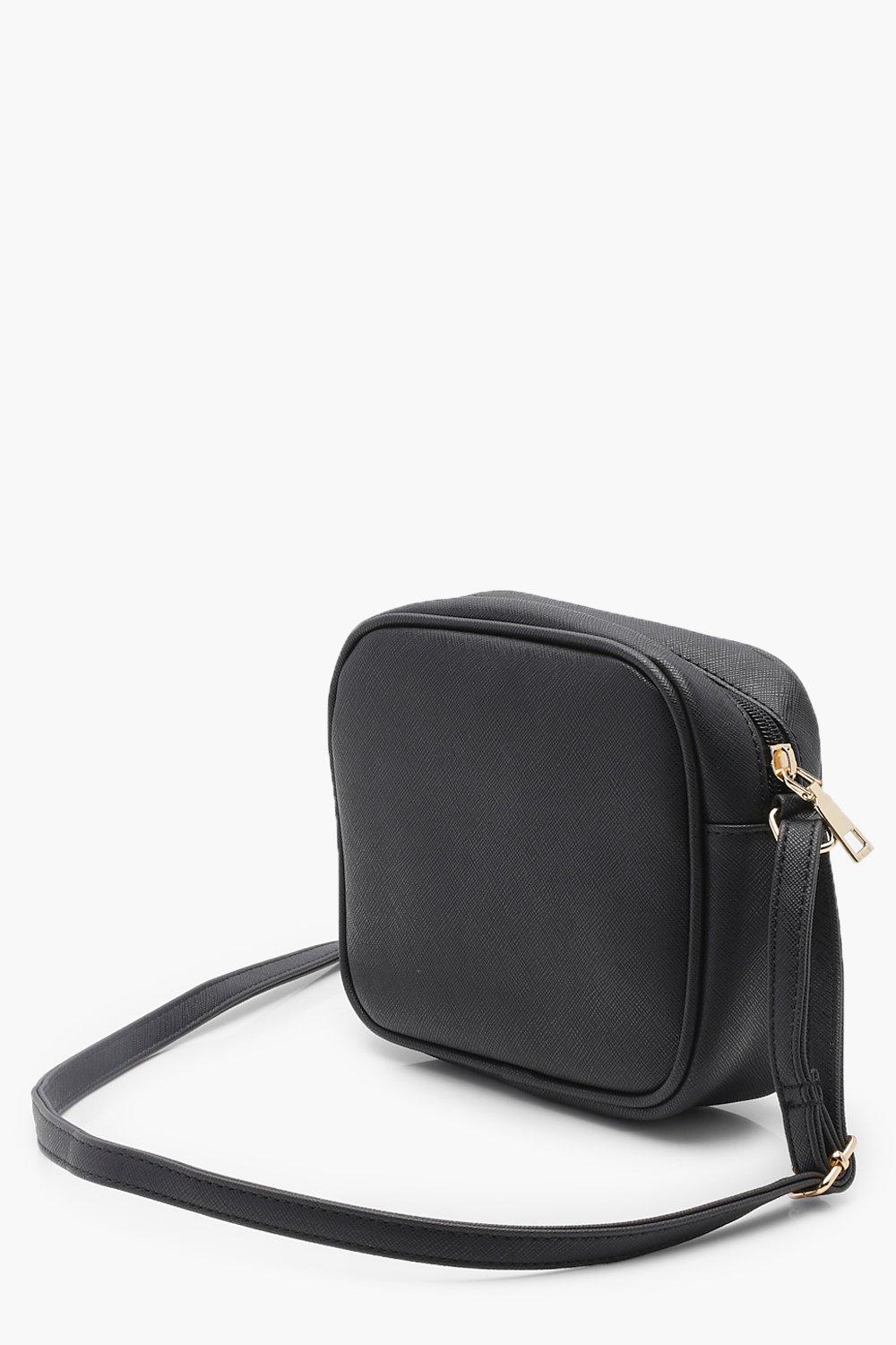 Black zip cross sales body bag