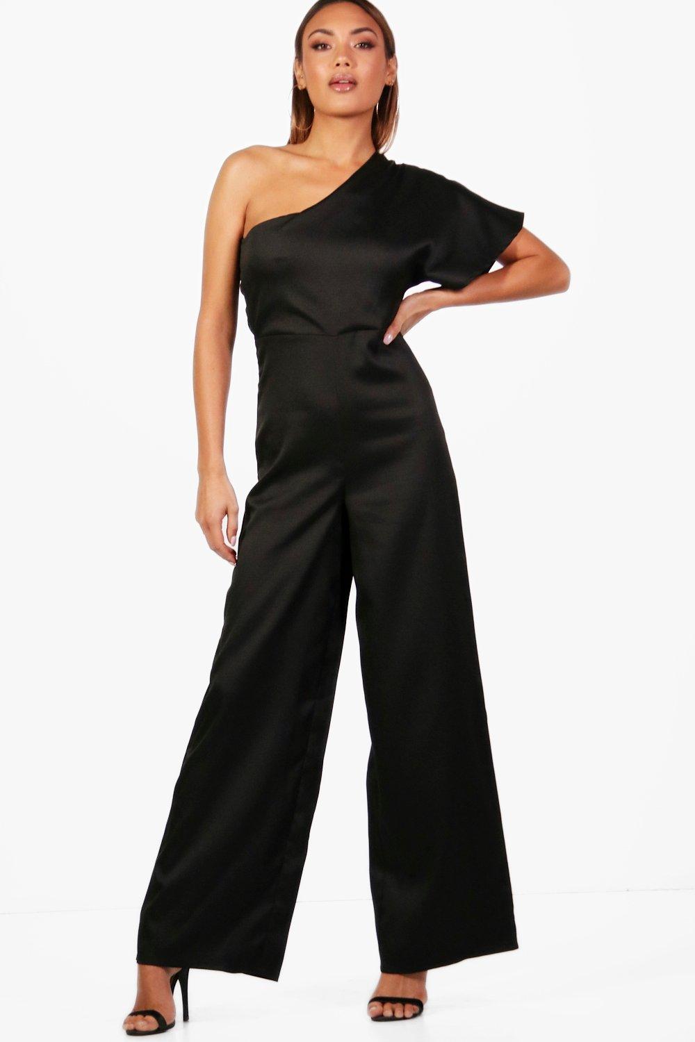 black one shoulder jumpsuit