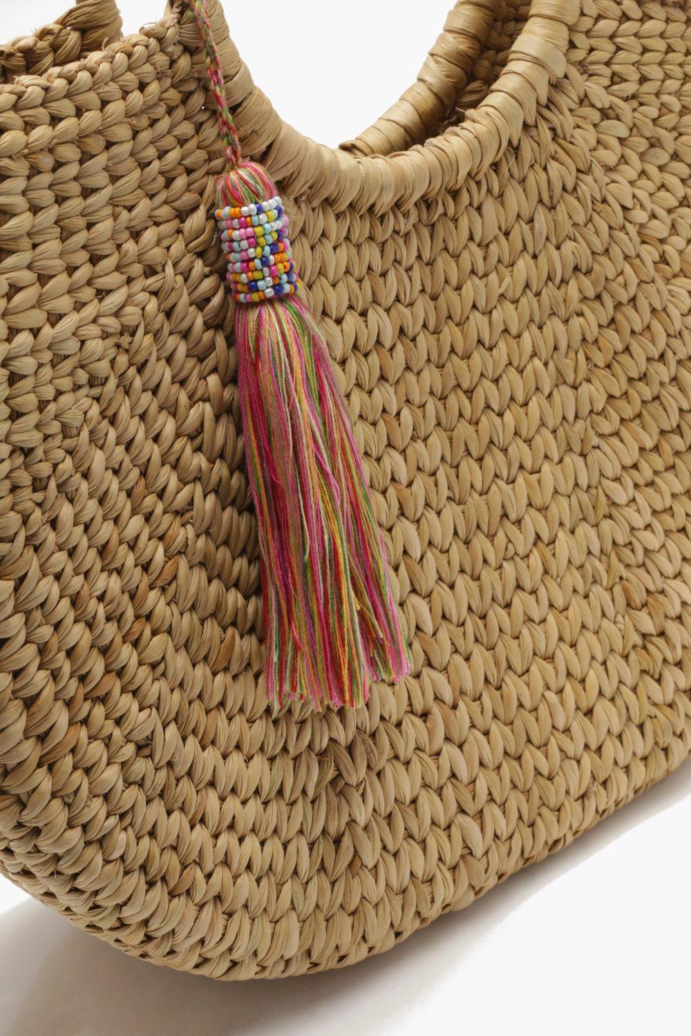 Boohoo discount straw bag