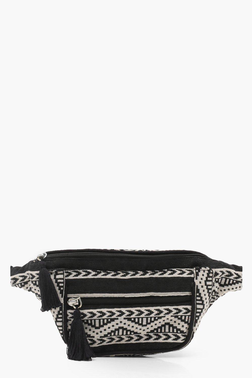 black tassel bum bag