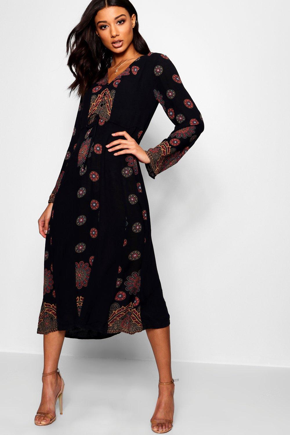 smock midi dress uk