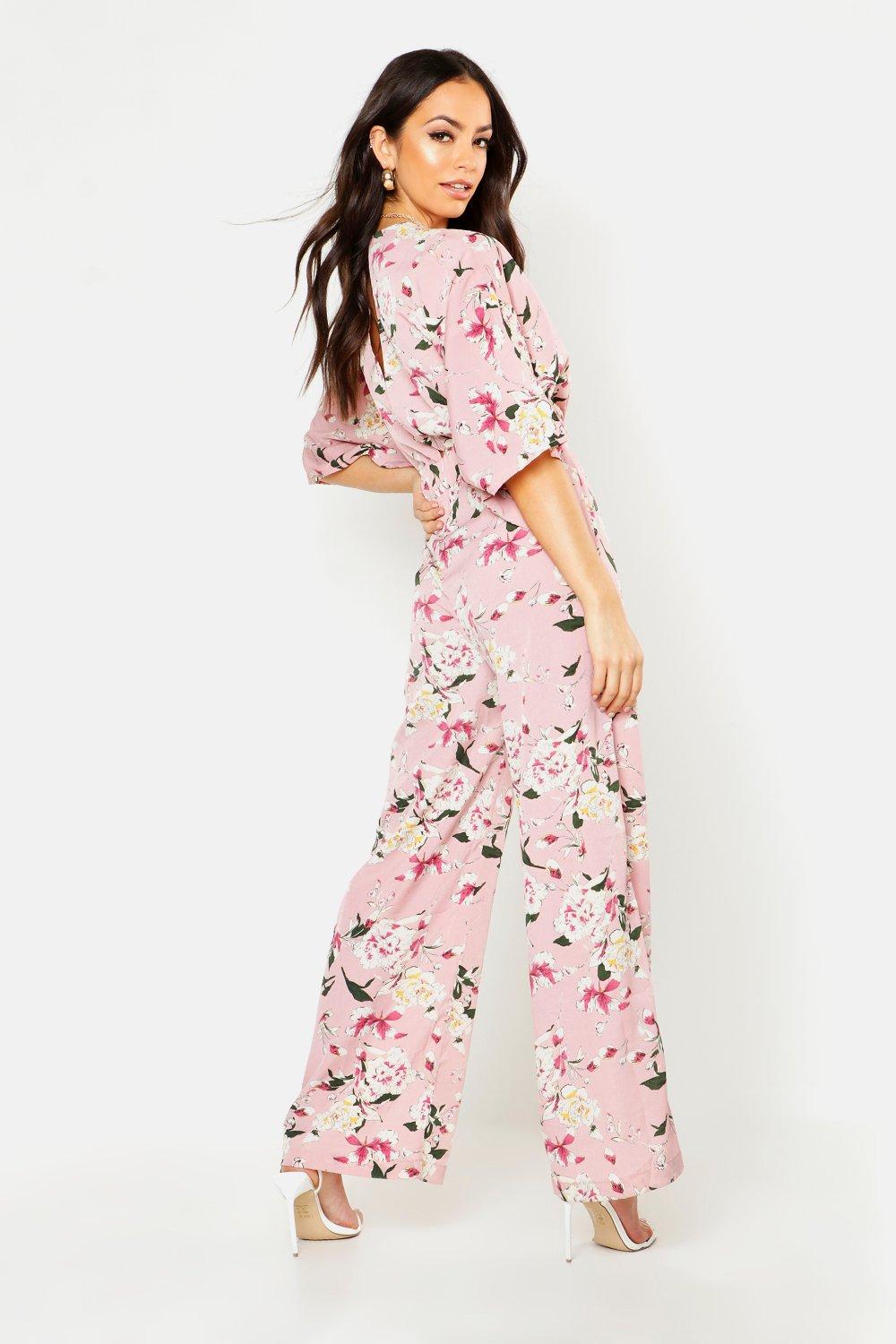 floral batwing jumpsuit