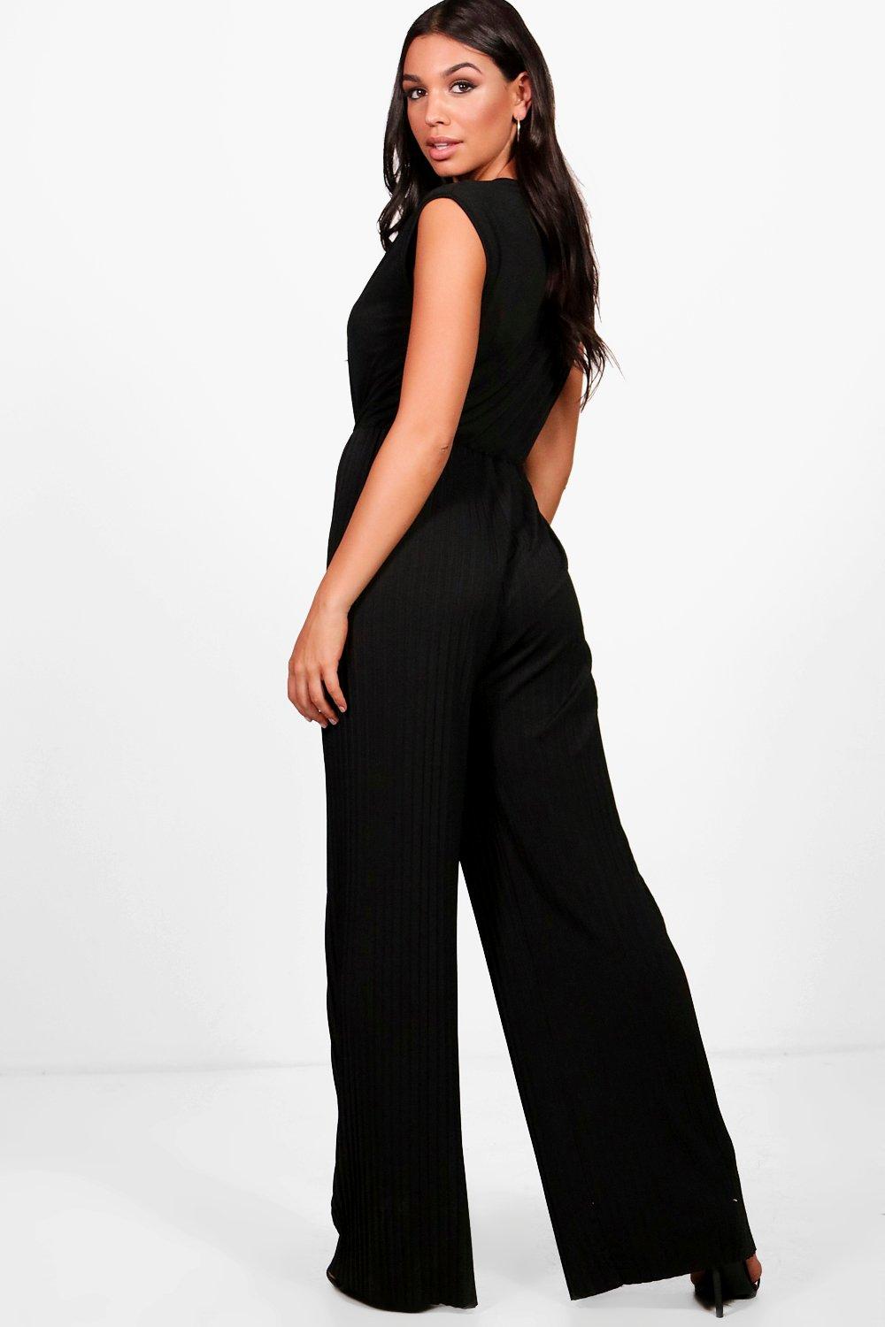 boohoo pleated jumpsuit