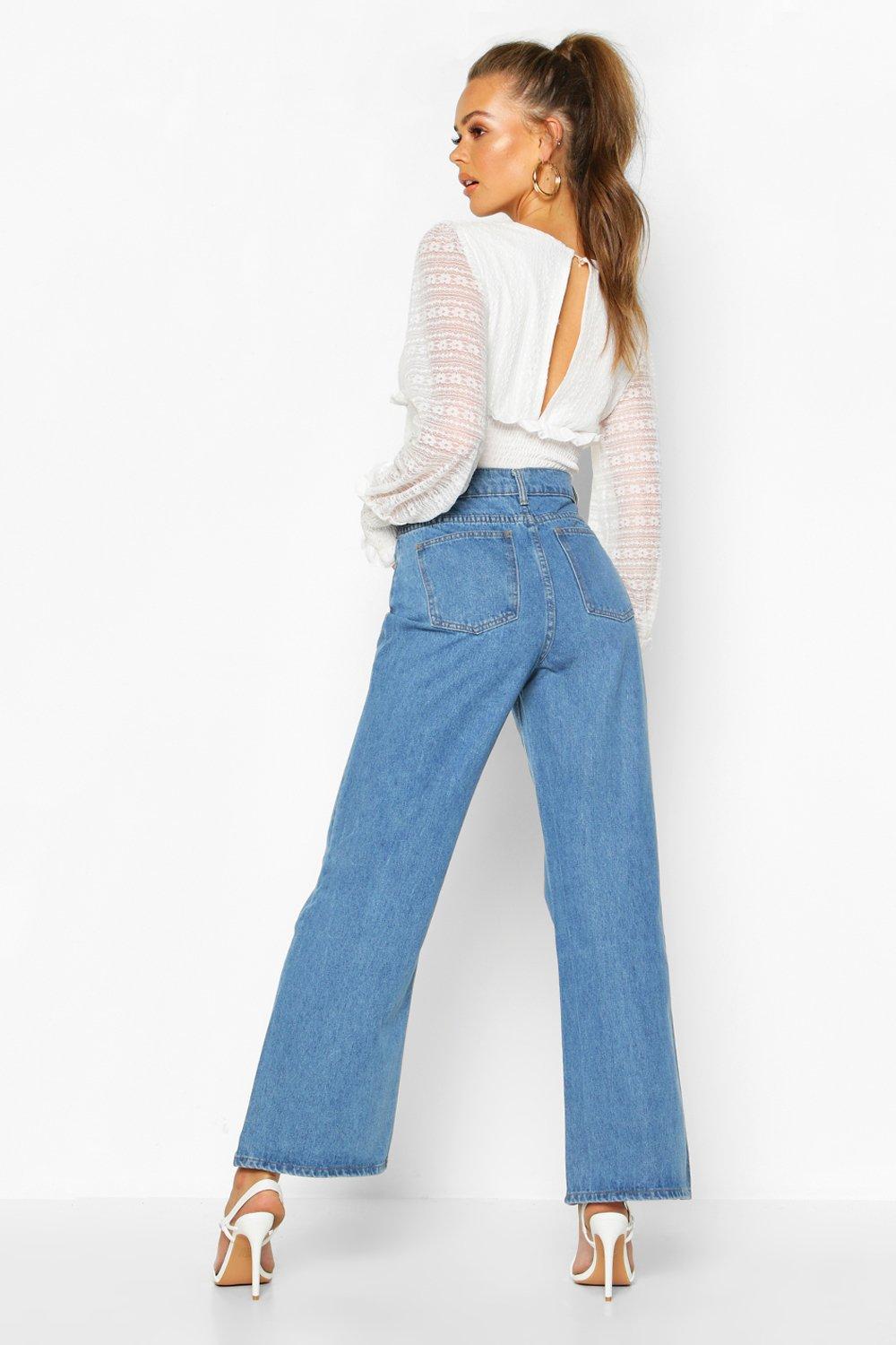 boohoo wide leg jeans