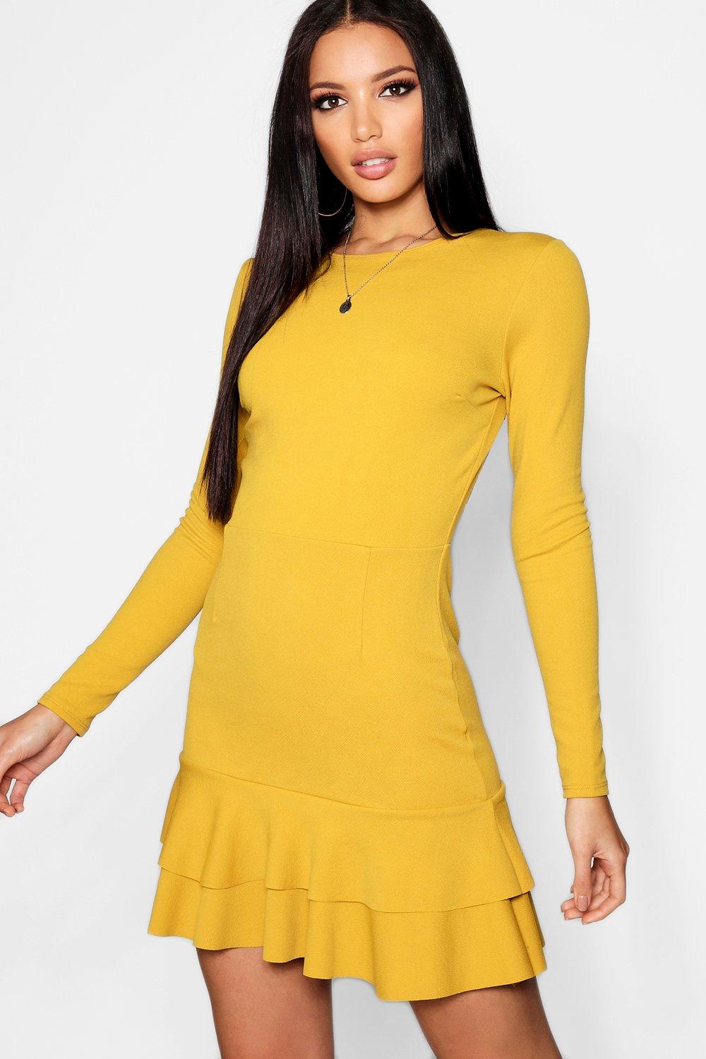 boohoo ruffle hem dress