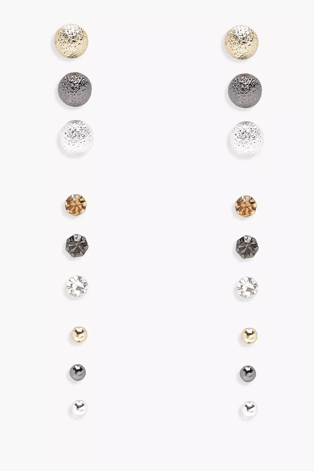 Multi Simple Mixed Studs 9 Pair Pack alternative image