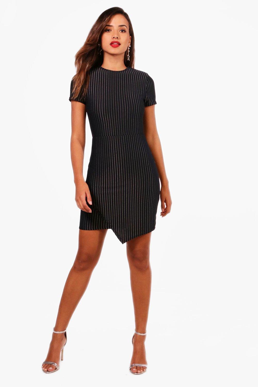 boohoo pinstripe dress