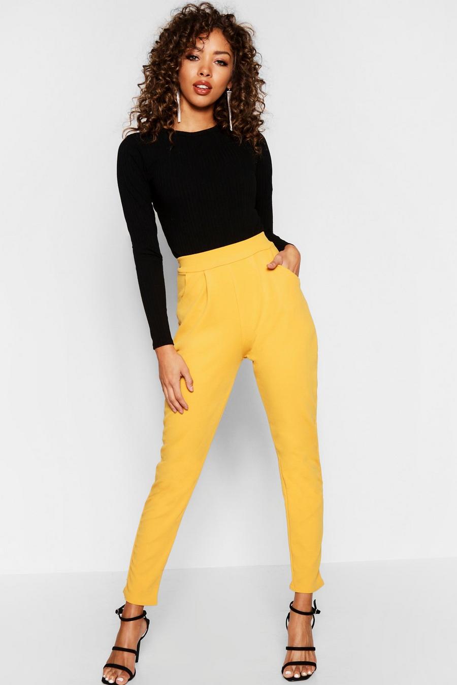 Mustard Pleat Front Pants image number 1