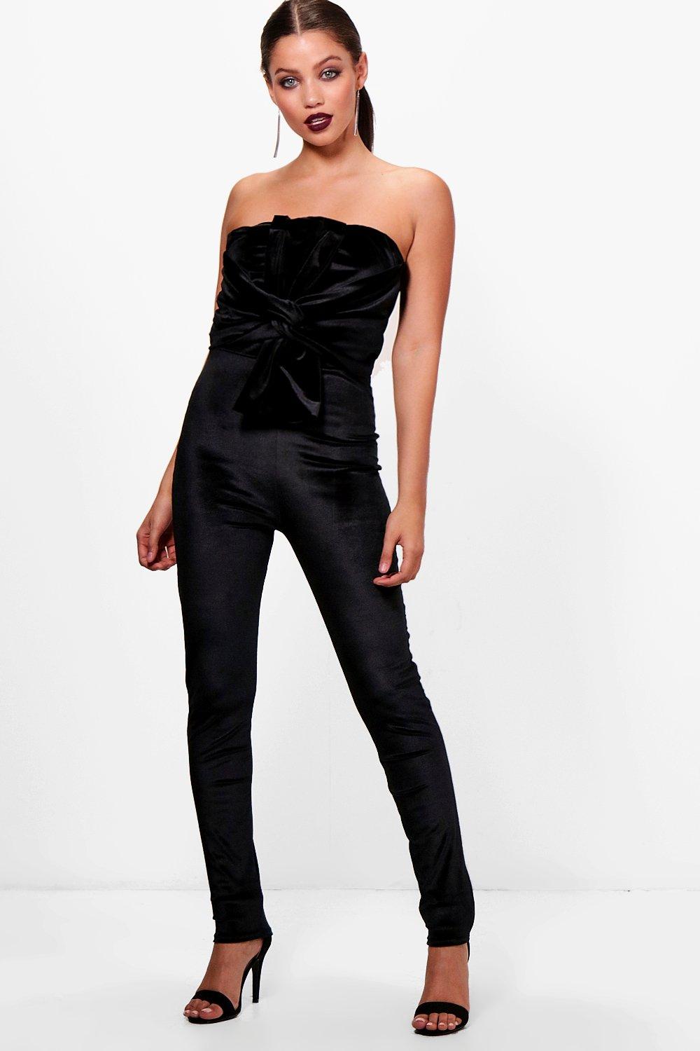 velvet jumpsuit boohoo