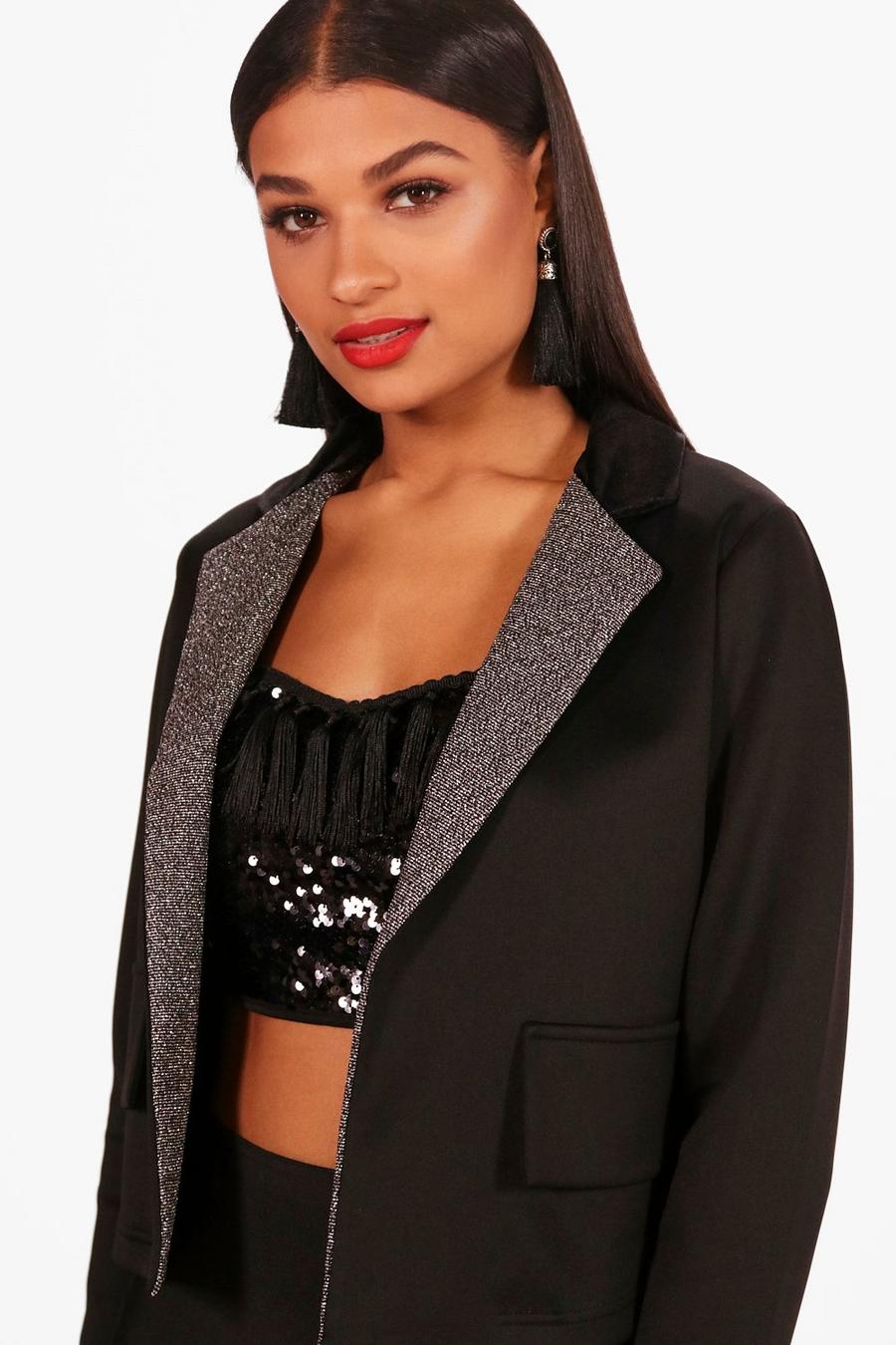 Glitter Lapel Blazer image number 1