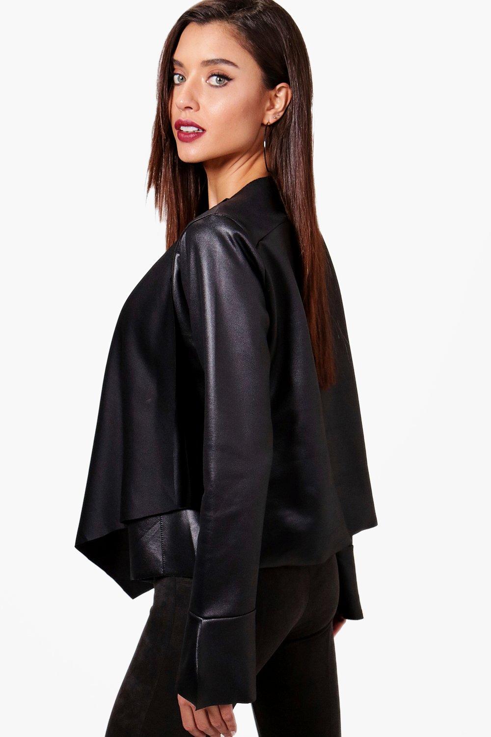 Cropped waterfall store jacket