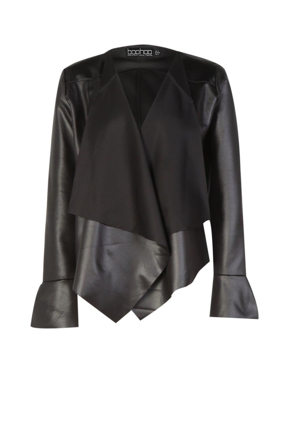 Waterfall Leather Look Jacket