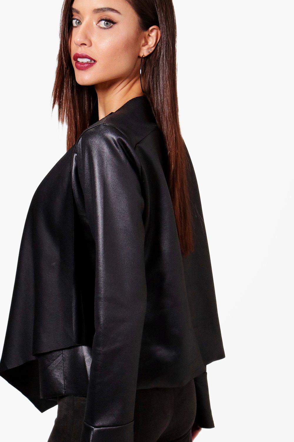 Waterfall Leather Look Jacket