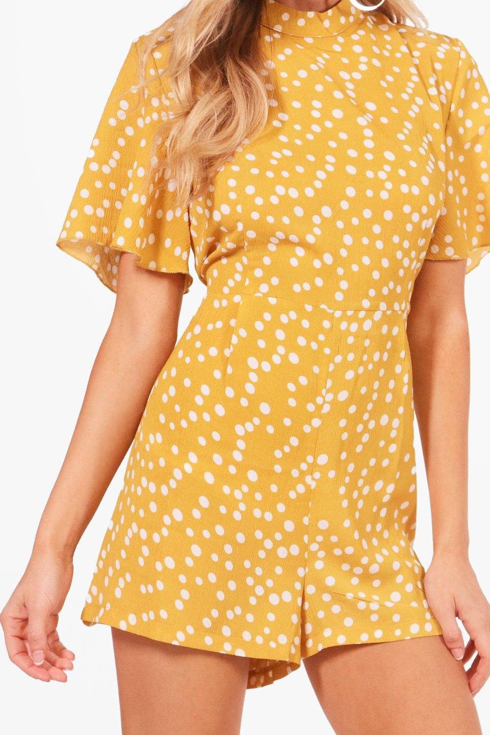 Yellow polka hot sale dot playsuit