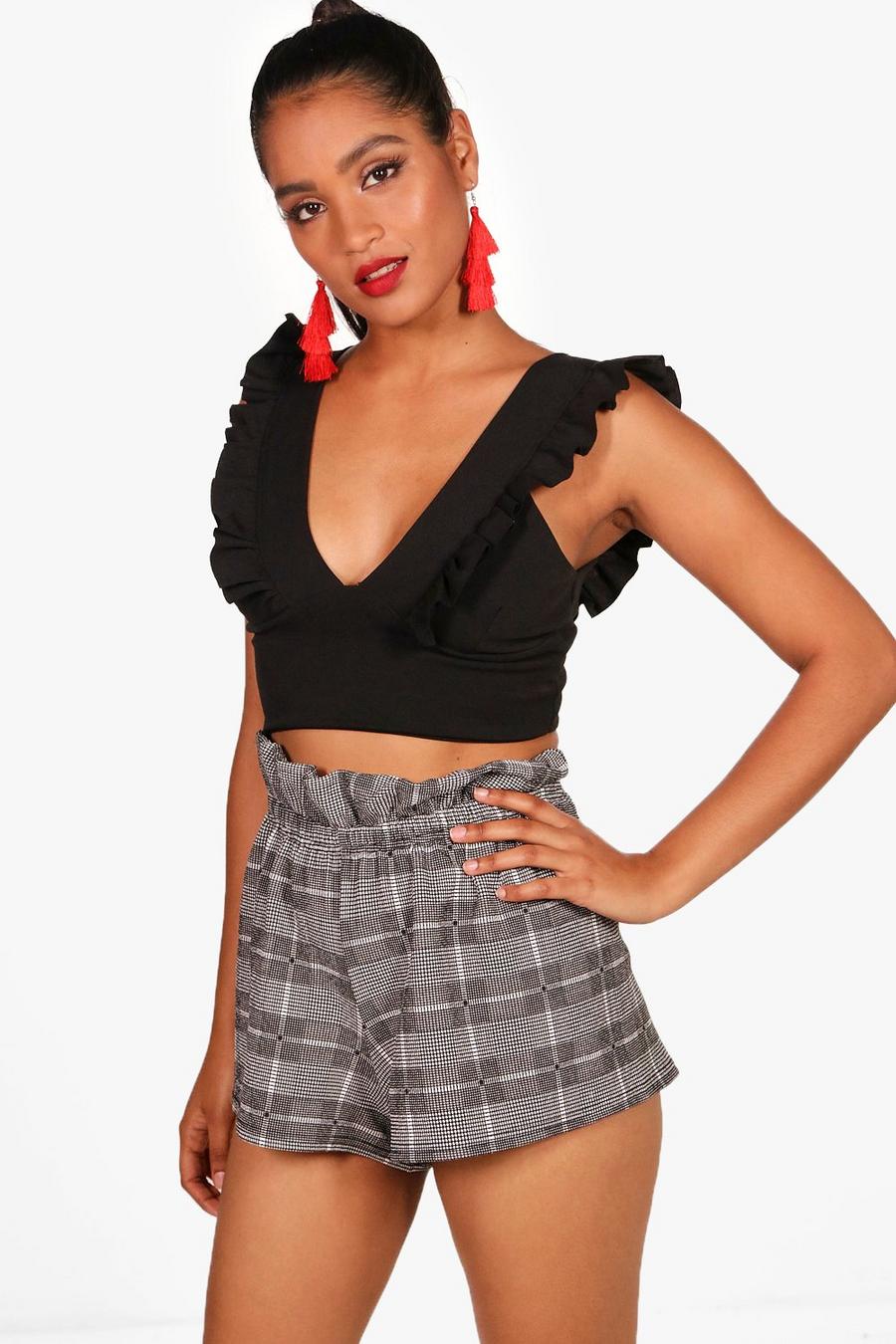 Paperbag Waist Check Shorts image number 1