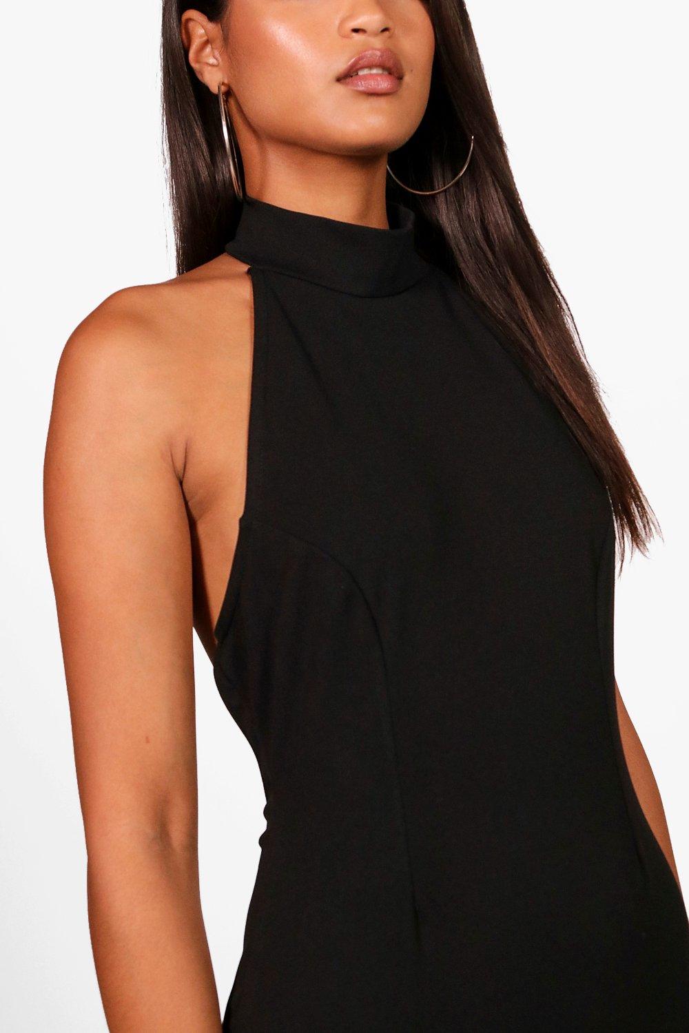 Halterneck Backless Bodycon Mini Dress boohoo