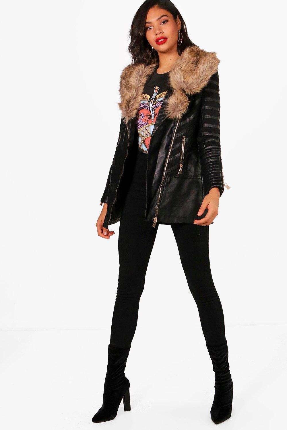 longline biker jacket