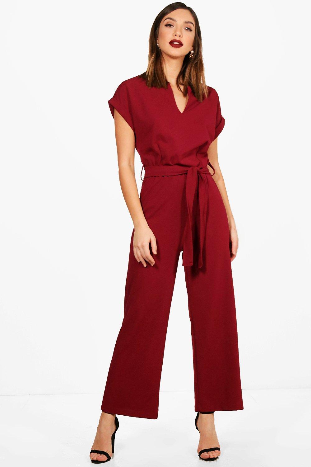 boohoo basic tailored wide leg jumpsuit