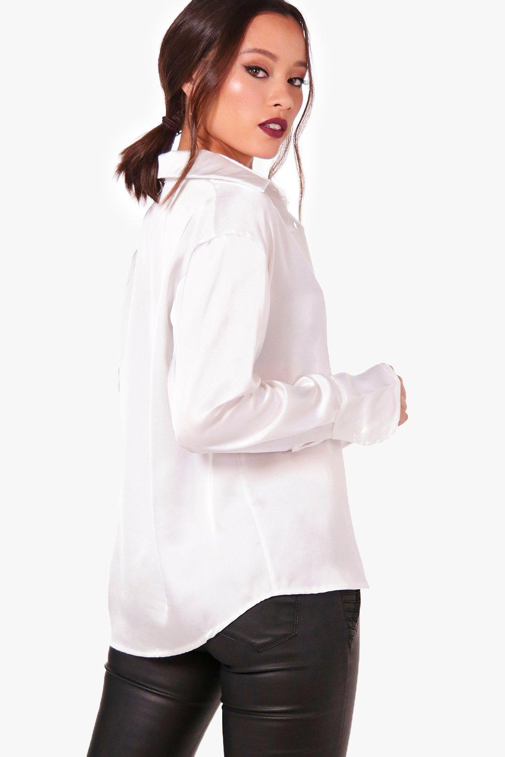 boohoo satin blouse