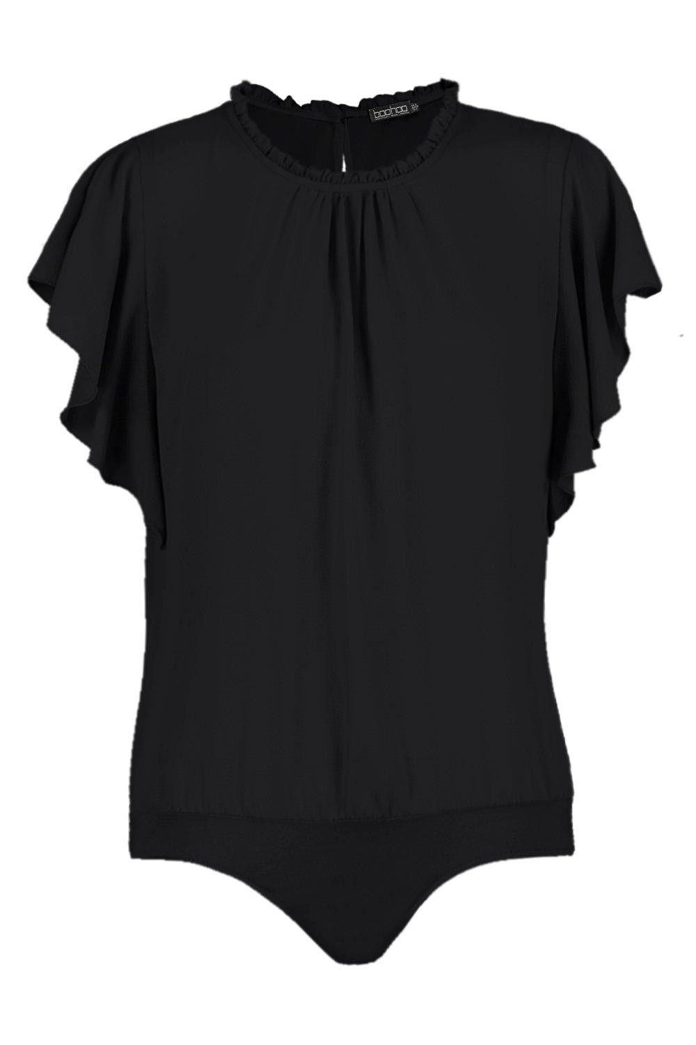 DAMEN Hemden & T-Shirts Body Rüschen Rabatt 50 % NoName Body Schwarz S 