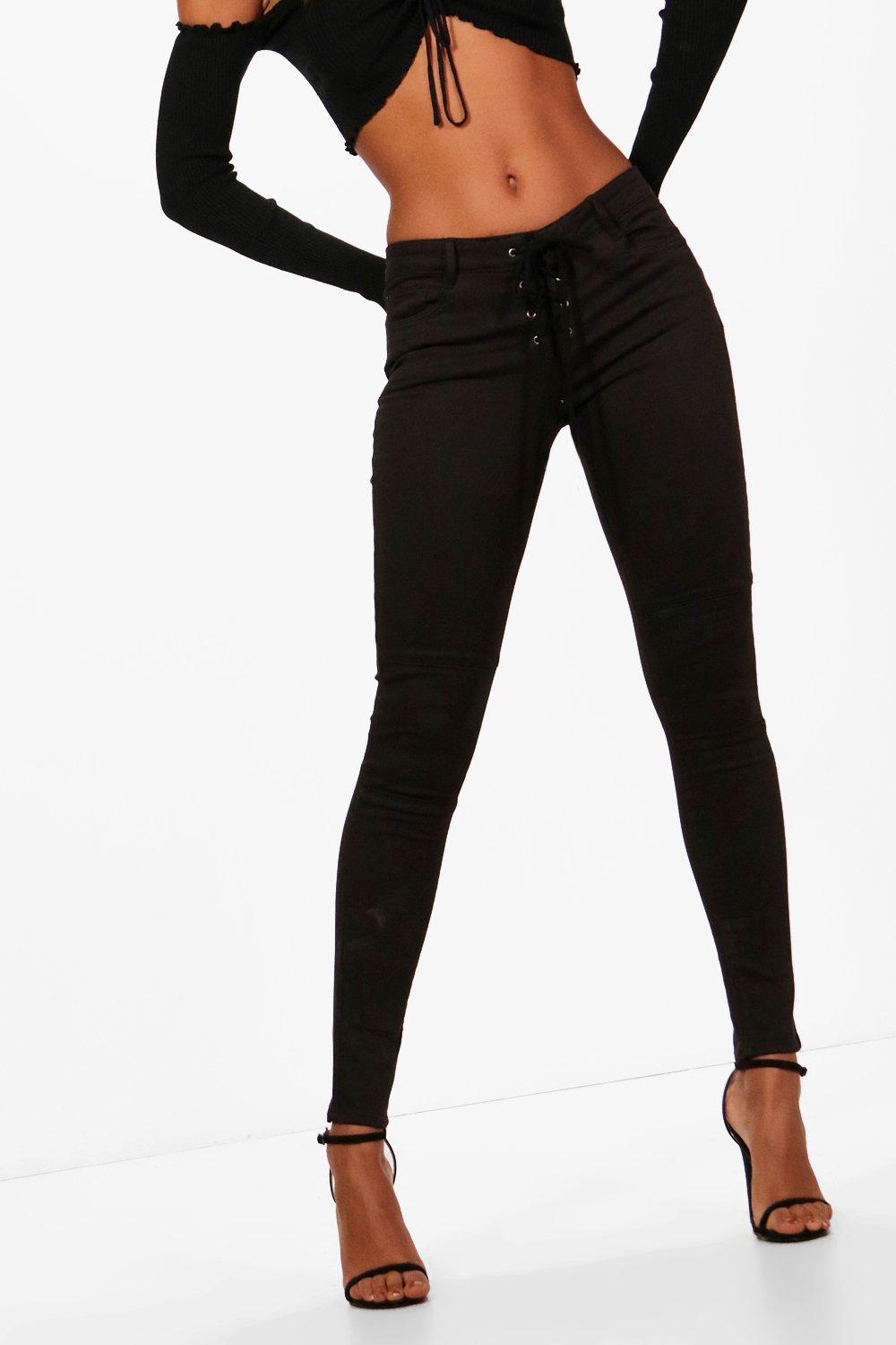 low waist black skinny jeans