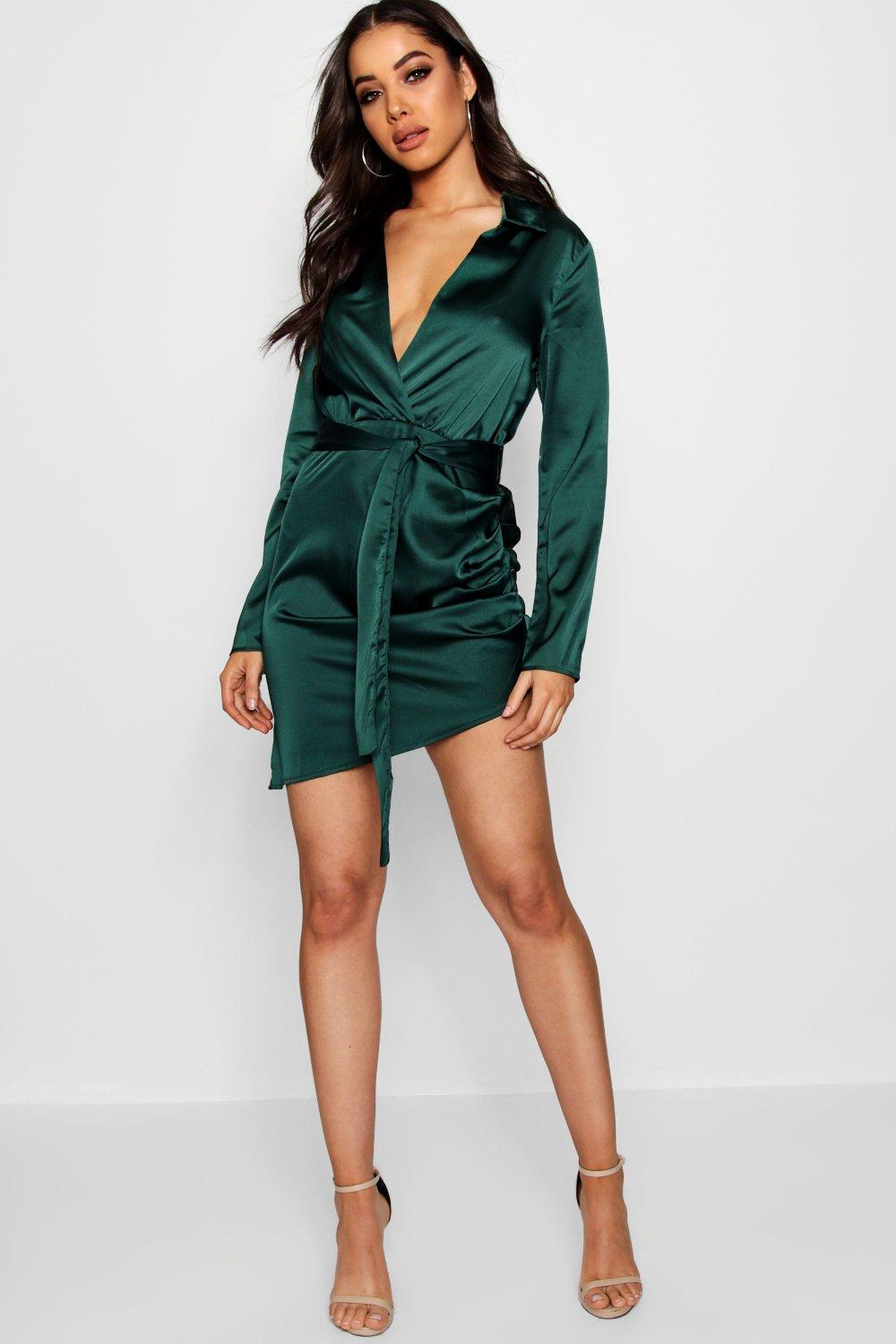 boohoo satin dressing gown