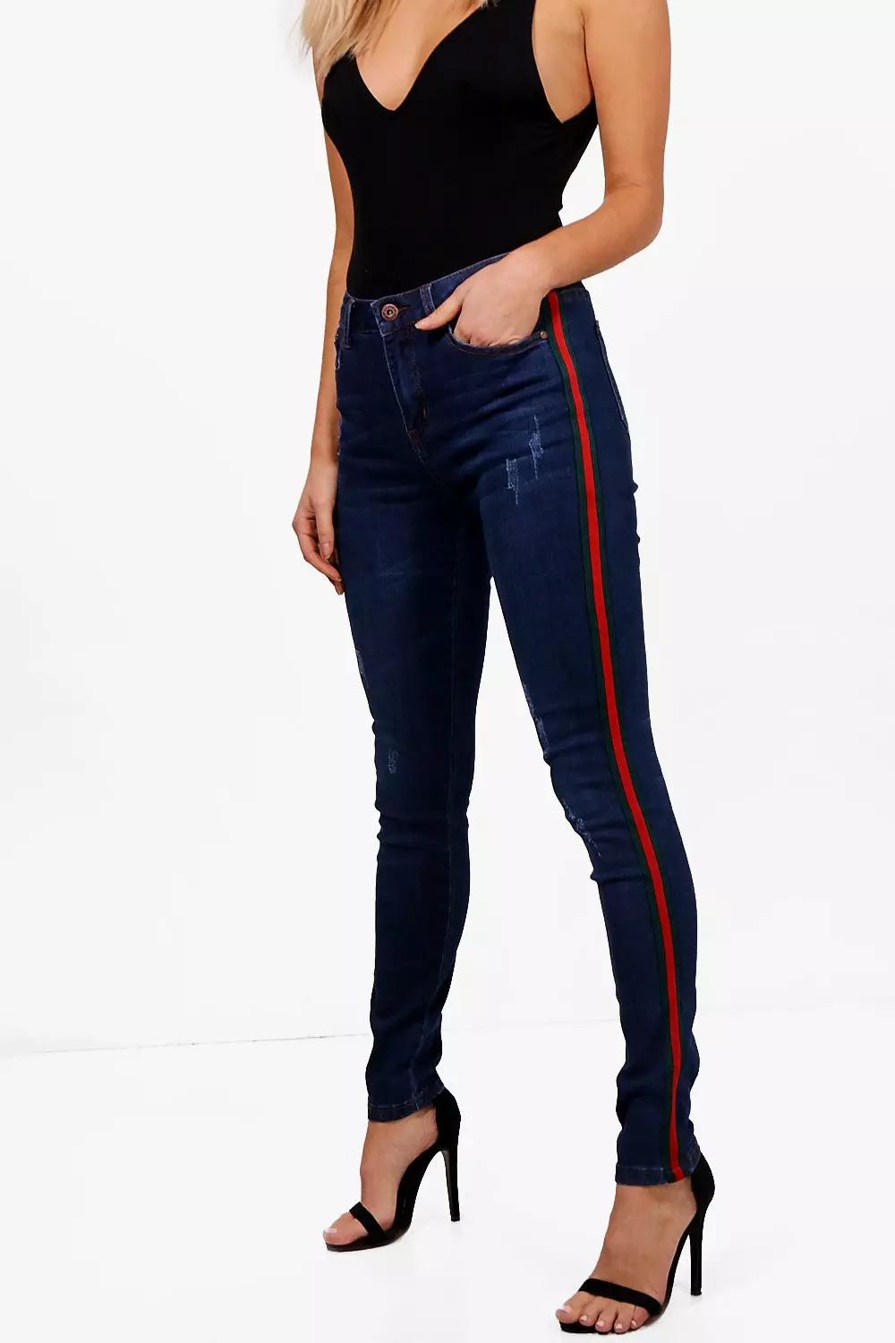 Sport stripe jeans sale