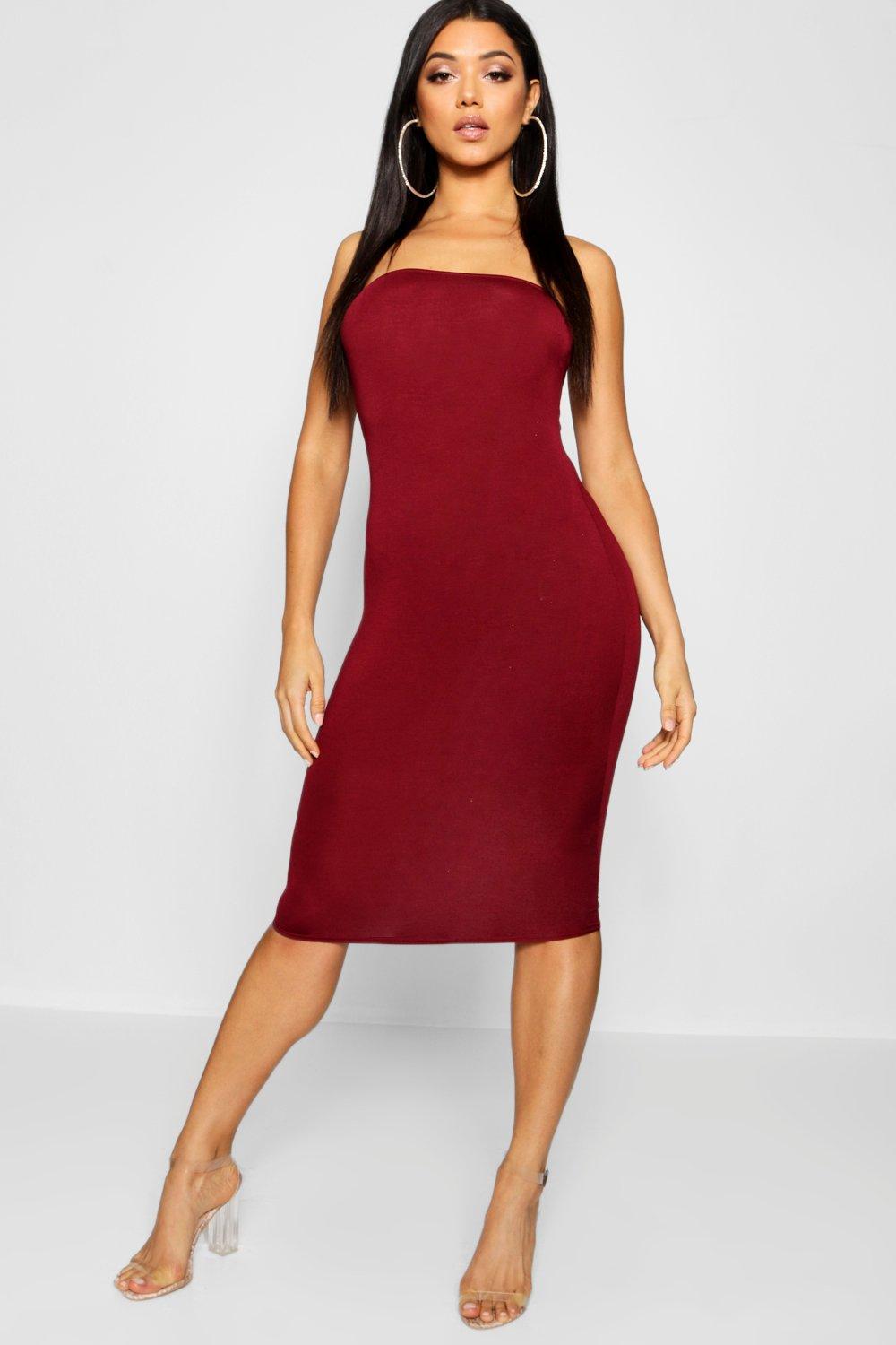 bandeau dress in midi length