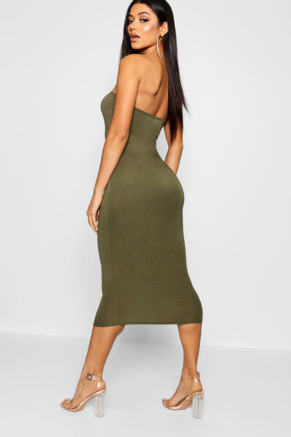 bandeau dress in midi length