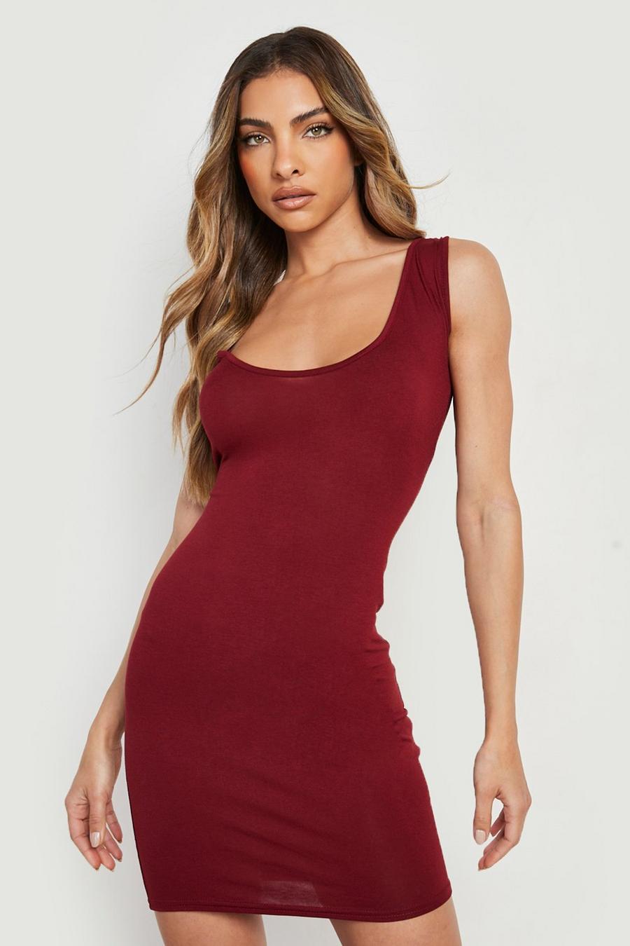 Berry Jersey Bodycon Jurk image number 1