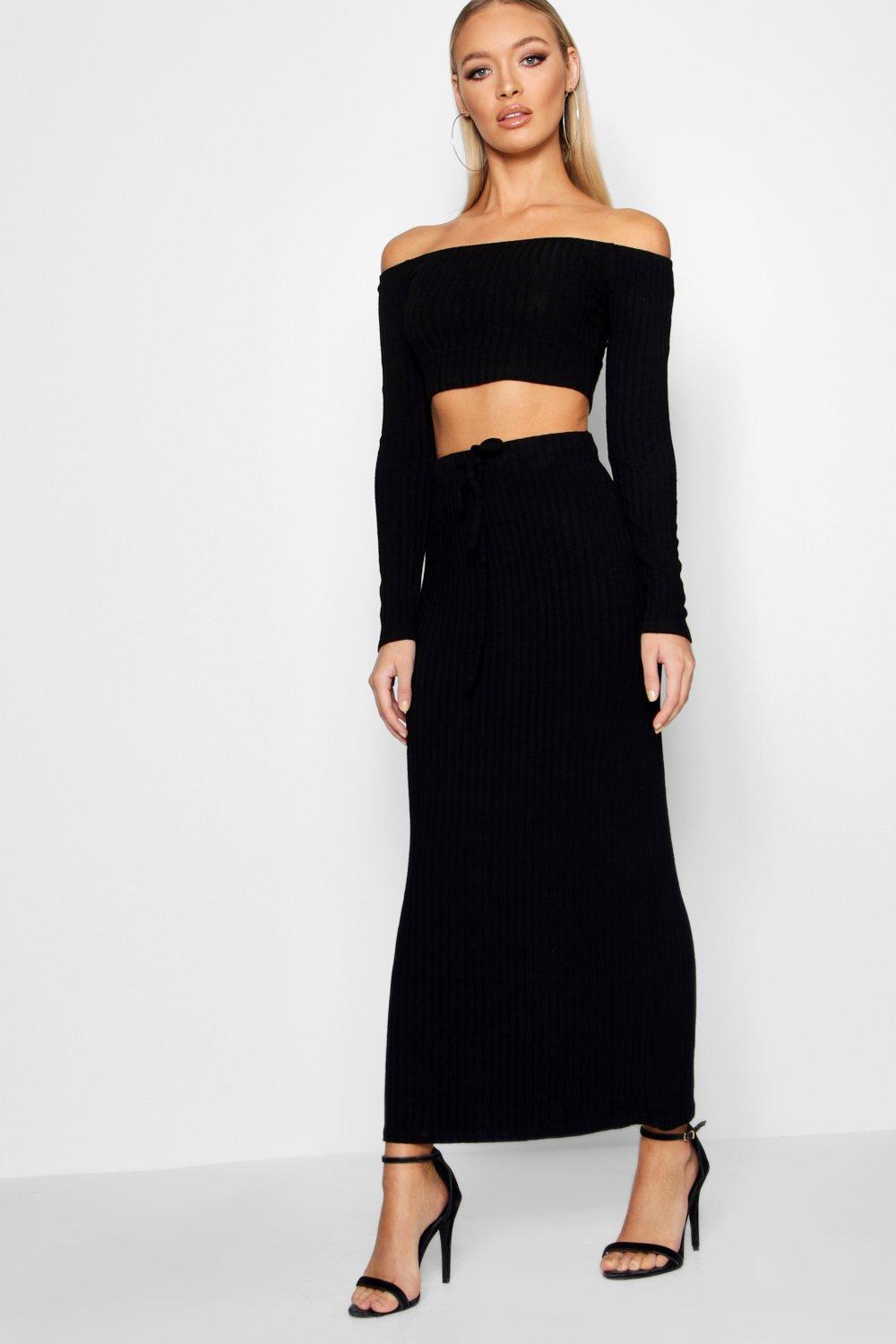 knit maxi skirt co ord