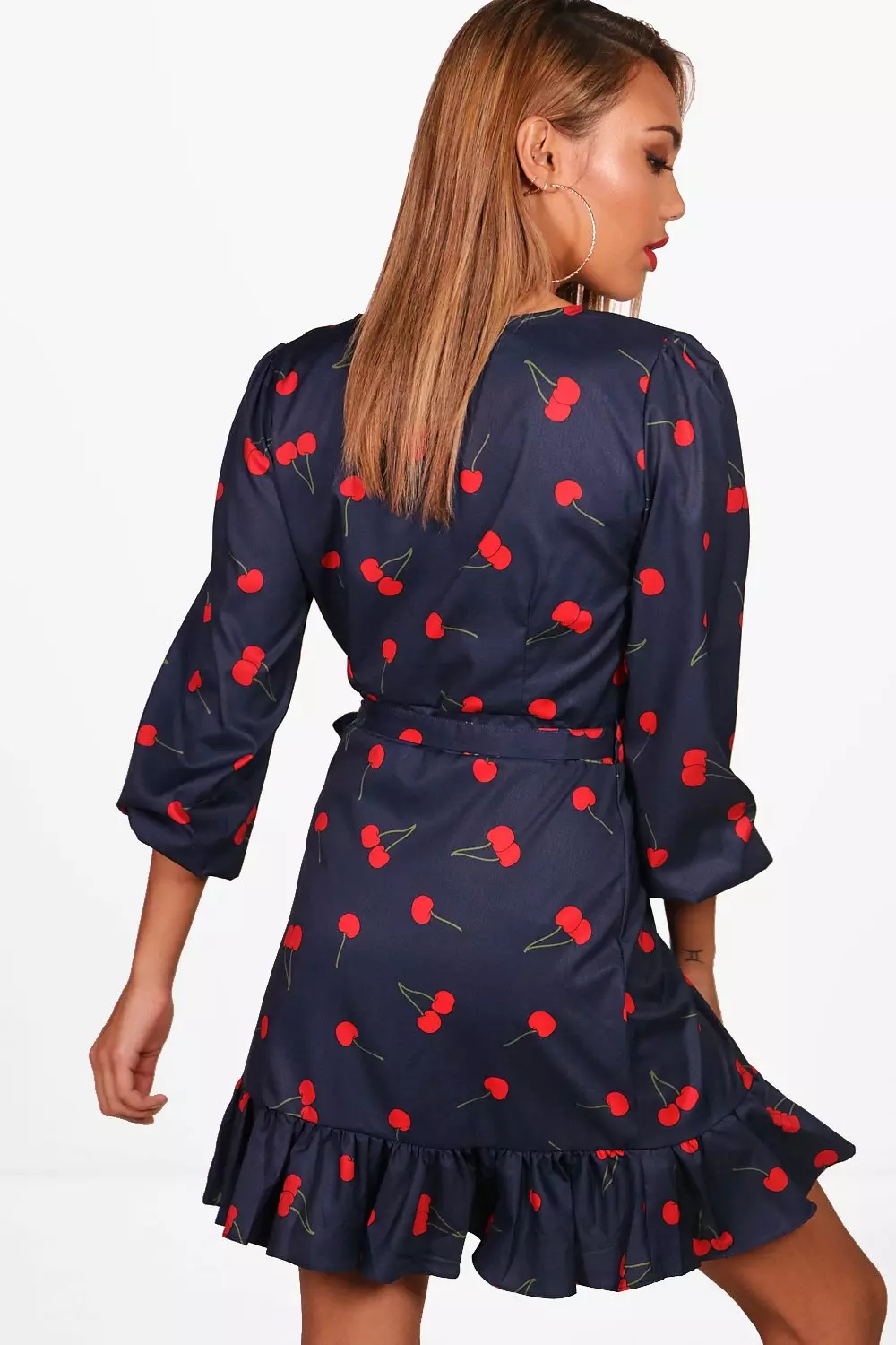 Cherry print tea store dress