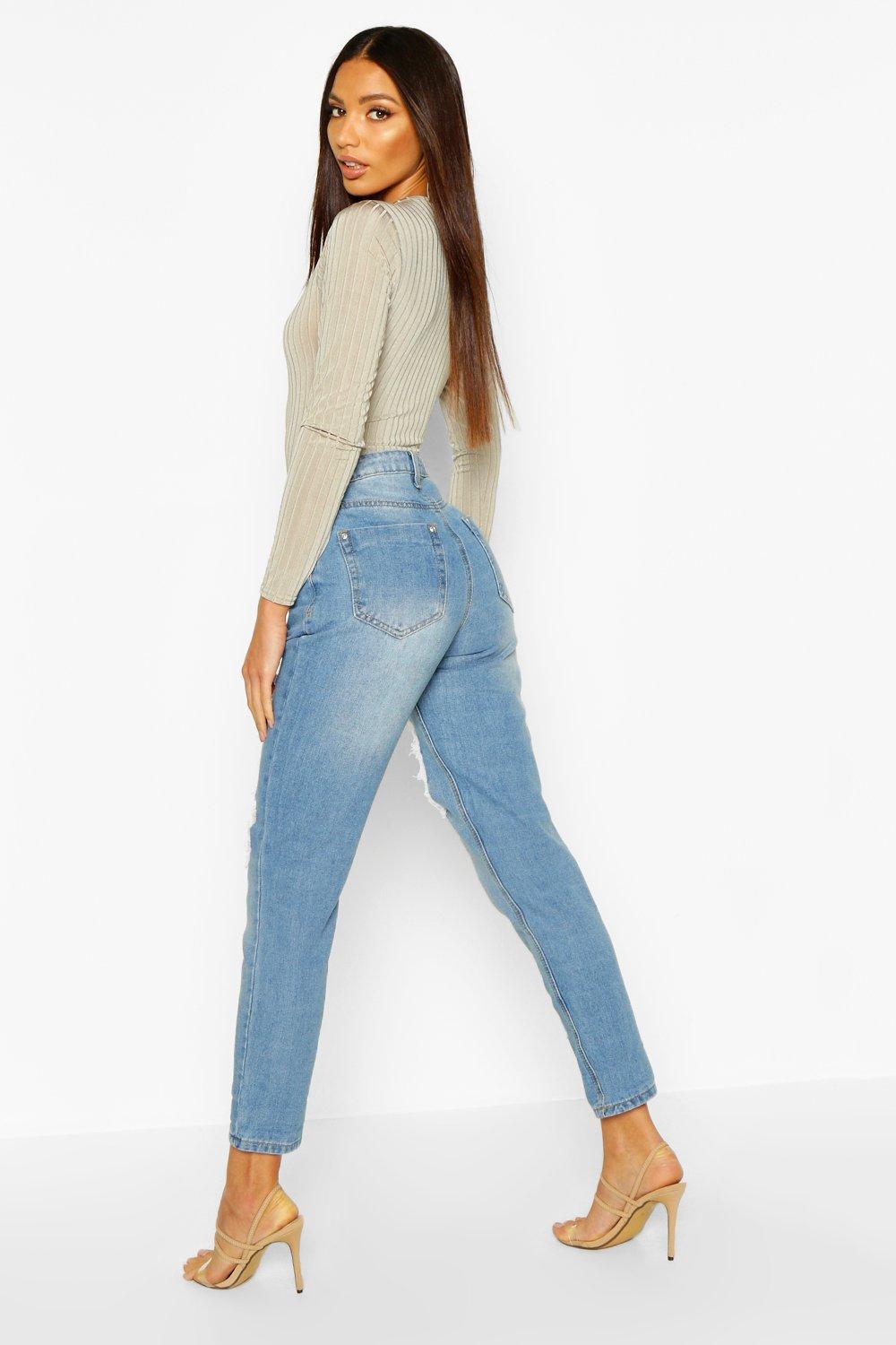 low waist mom jeans