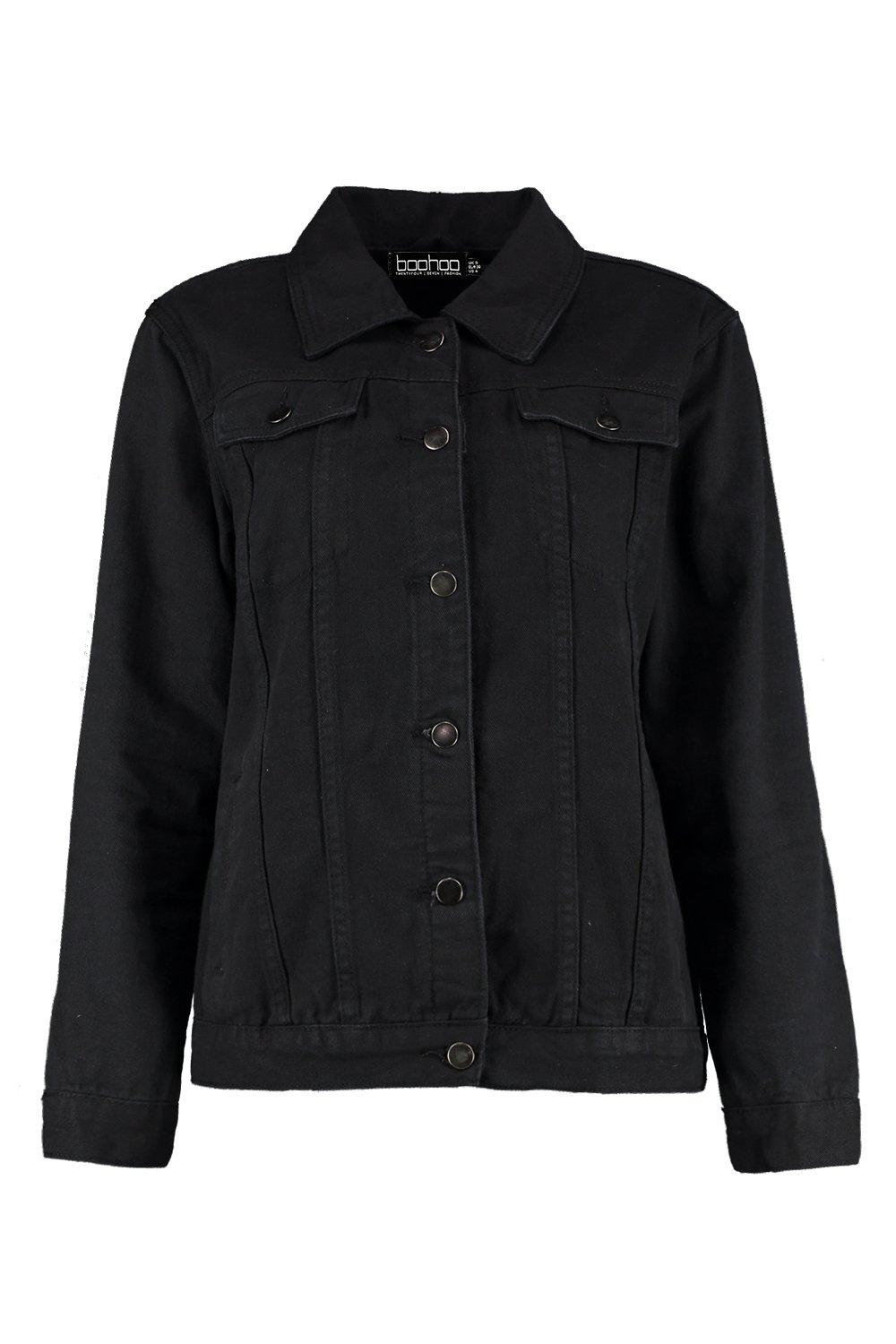 boohoo black denim jacket