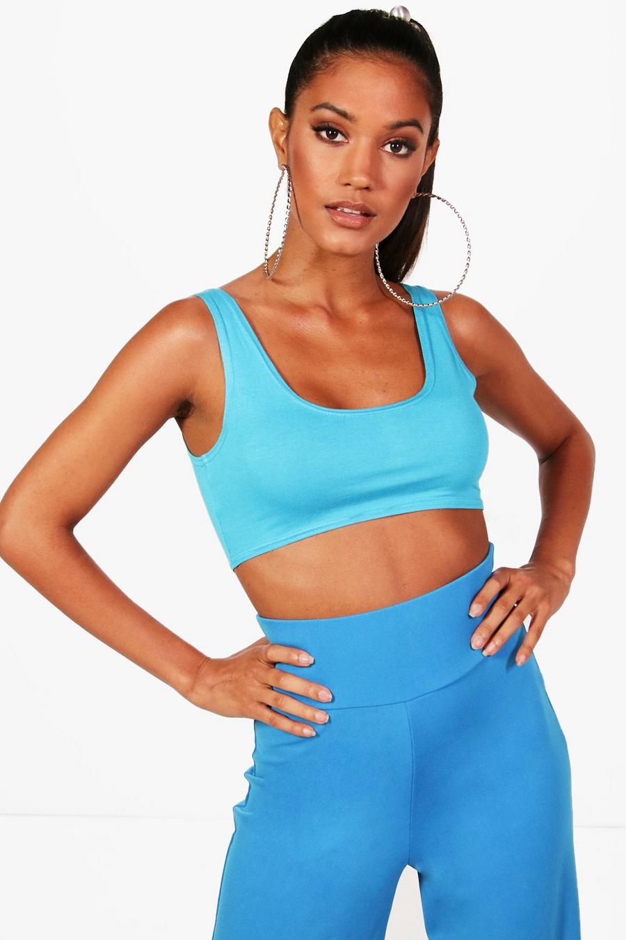 Horizon blue Basic bralette med fyrkantig skärning image number 1