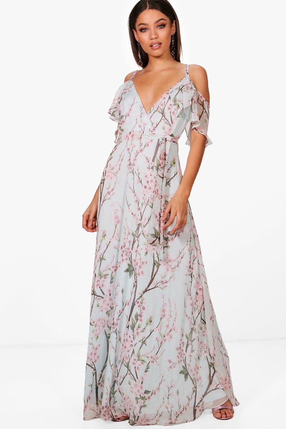 floral maxi dress boohoo