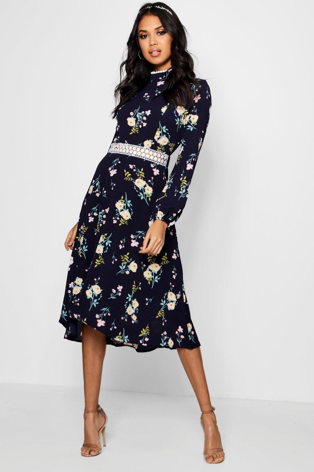 boohoo floral skater dress