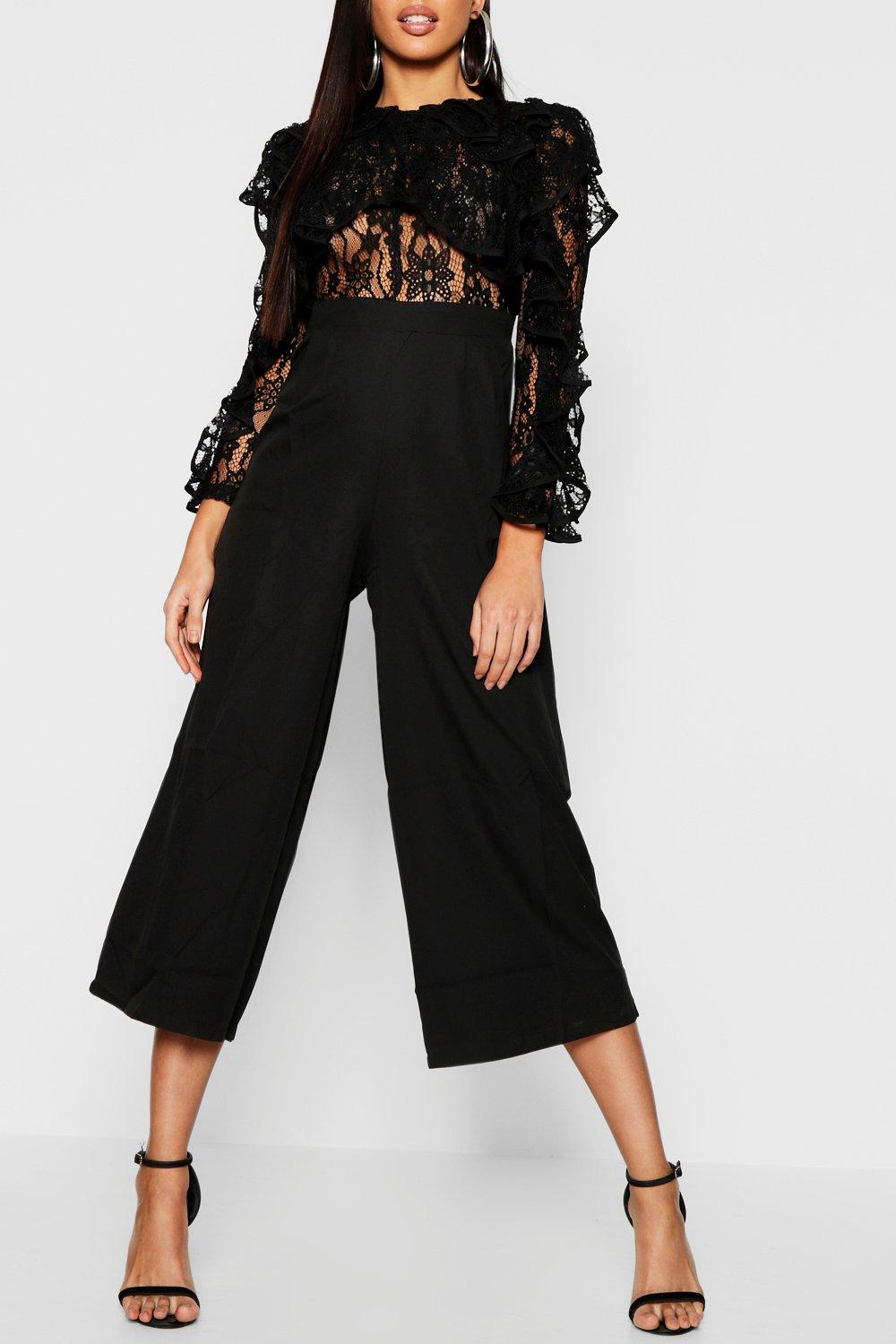 boohoo lace jumpsuit