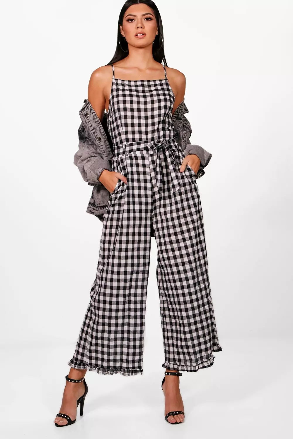 Frill hem cheap jumpsuit