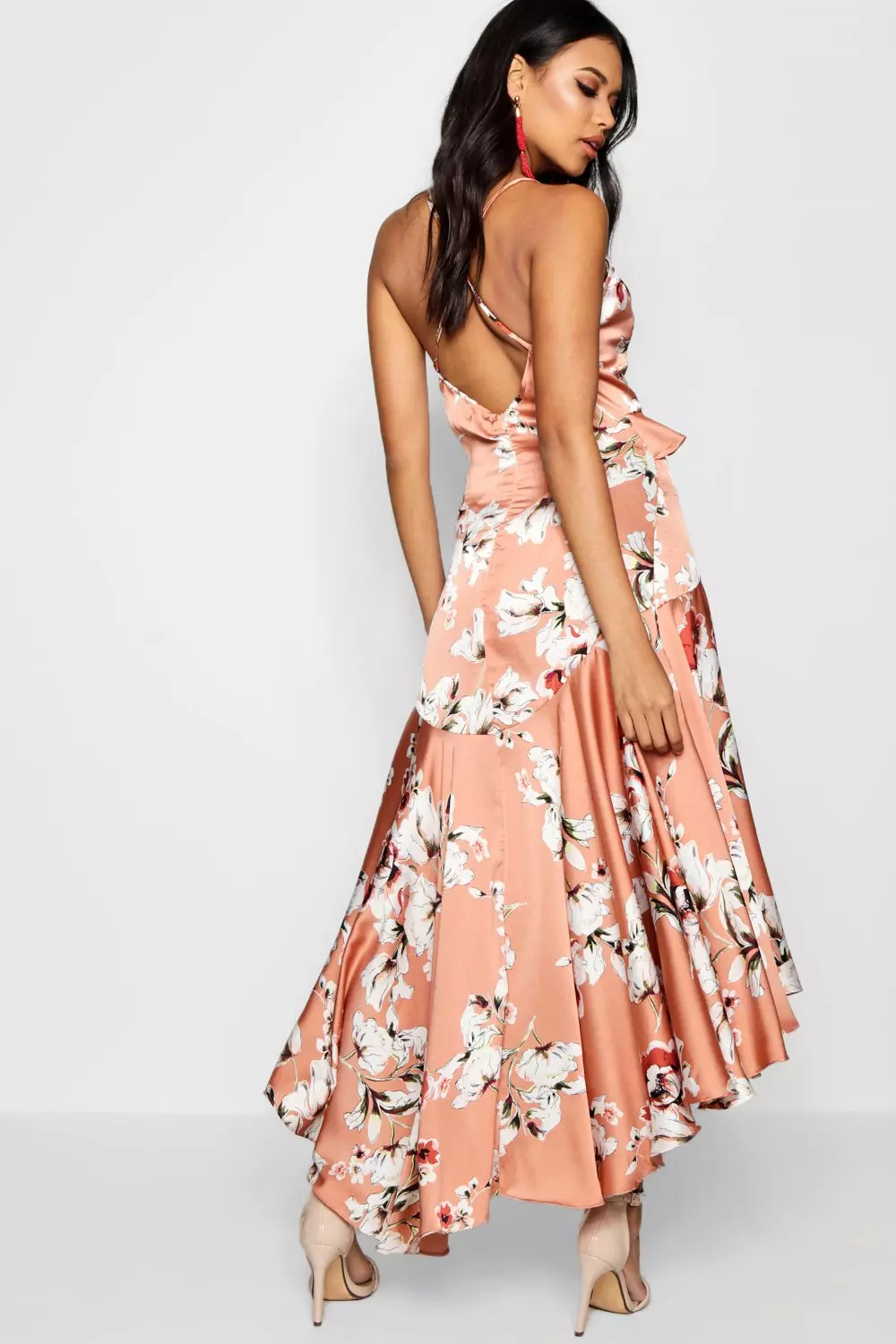 Floral dip 2025 hem dress