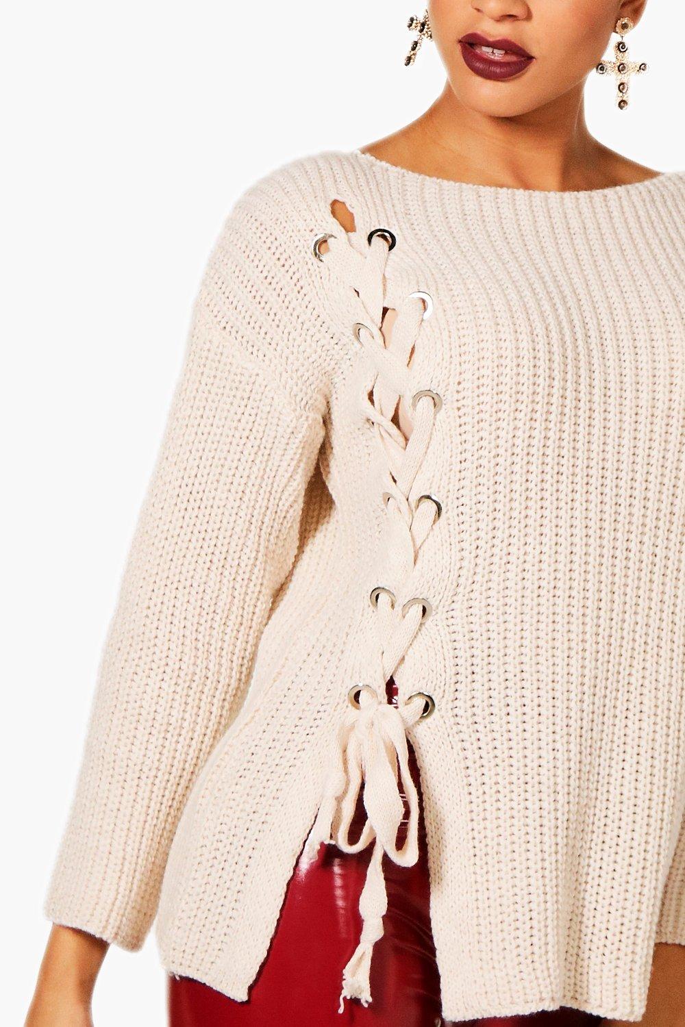 Lace Up Front Knitted Jumper