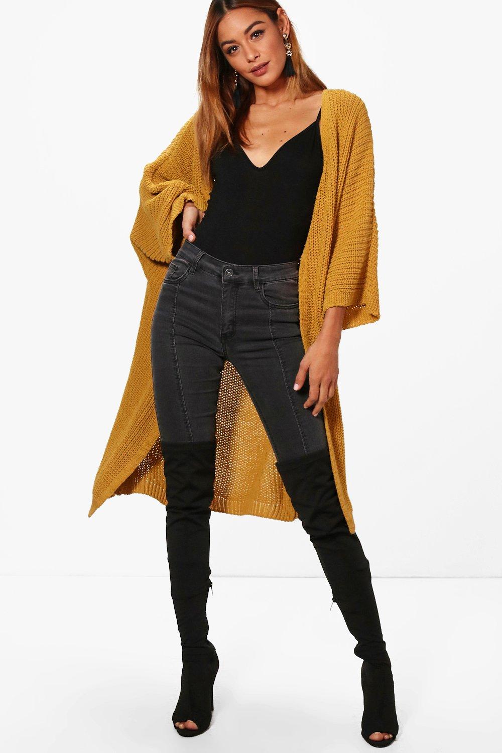 boohoo mustard cardigan