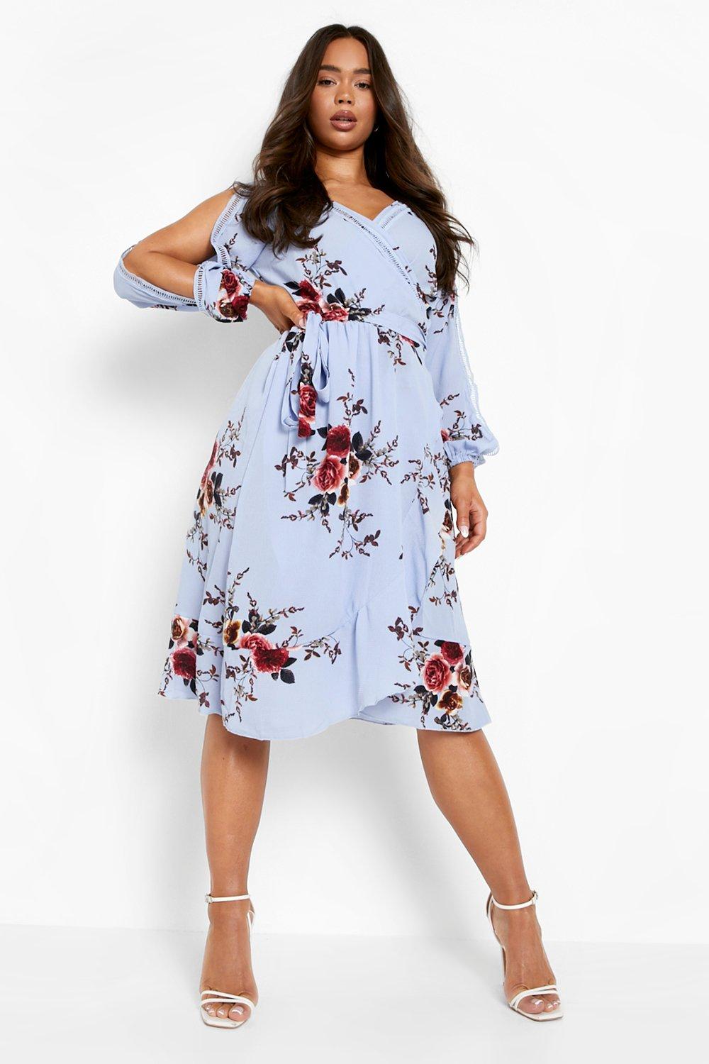 Boohoo split sleeve dress sale