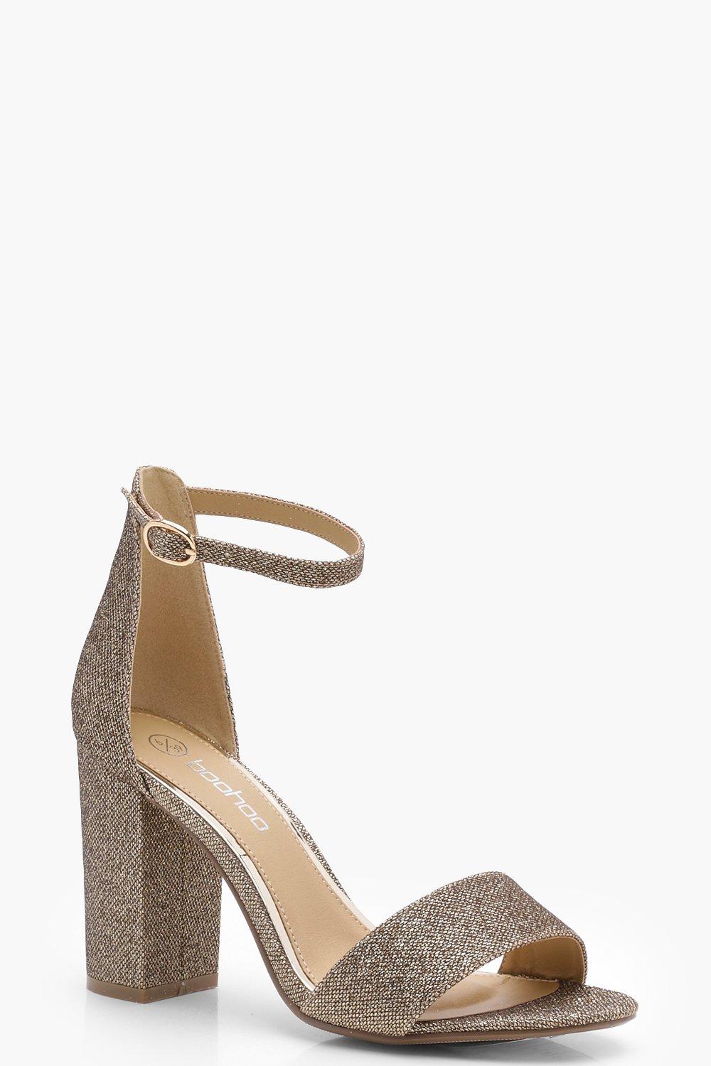 shimmer block heels